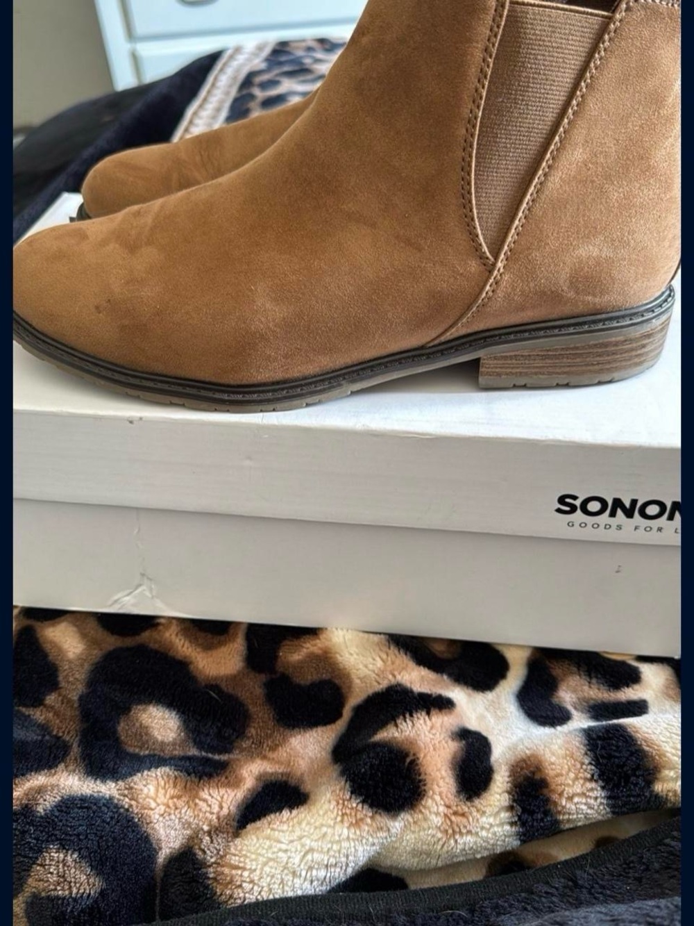 Sonoma Tan Suede Ankle Boots